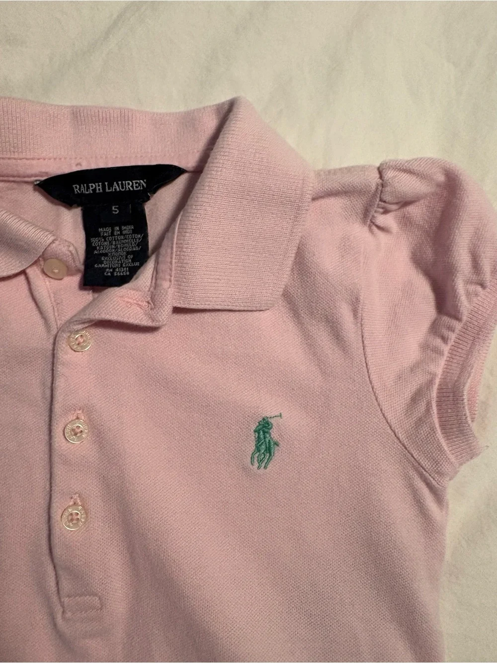Ralph Lauren Pink Polo Dress with Ruffle Hem size 5